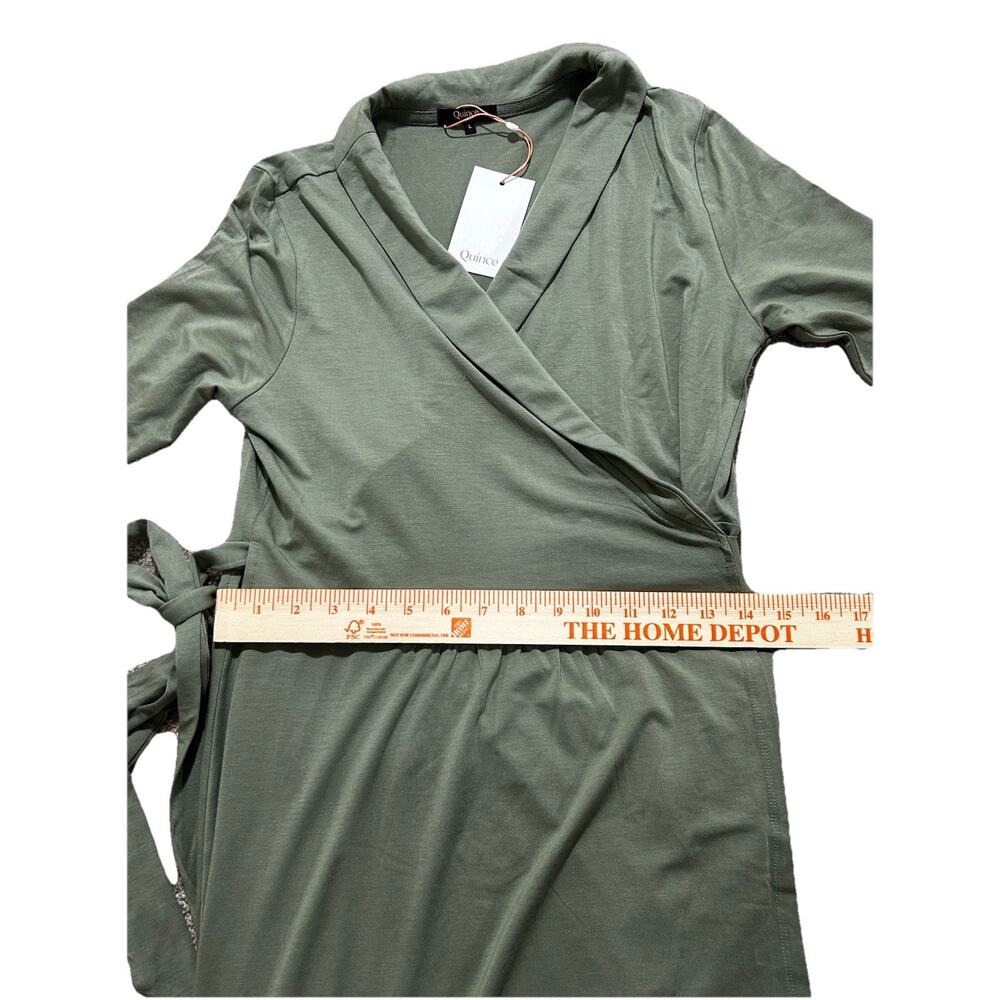 NEW Quince Women’s L Tencel Jersey Midi Wrap Dress Sage Soft - Picture 6 of 9